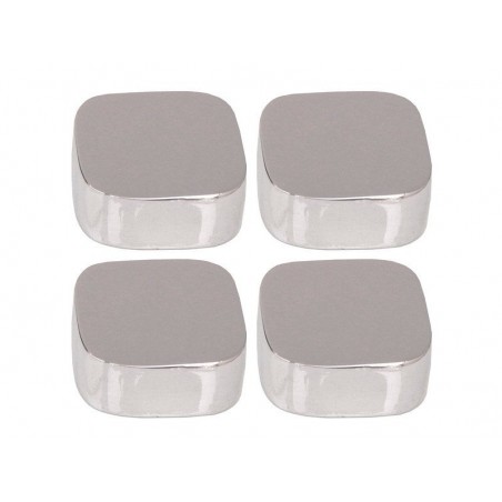 Jeu de 4 fixations miroirs coins ronds chromés -  - meilleure qualité
