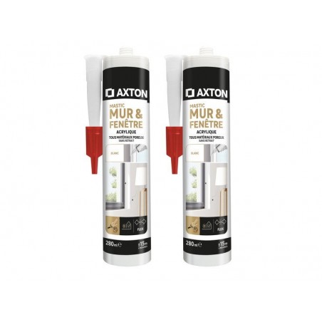 Mastic Détanchéité Mur Porte Et Fenêtre Axton Blanc 2 X 280 Ml