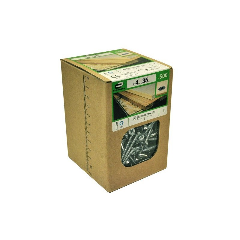 Lot de 500 Vis Acier T?te Frais?e Standers Diam.4 Mm X L.35 Mm