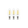 Lot de 3 ampoules led à filament flamme E14 470 Lm : 40 W blanc neutre LEXMAN