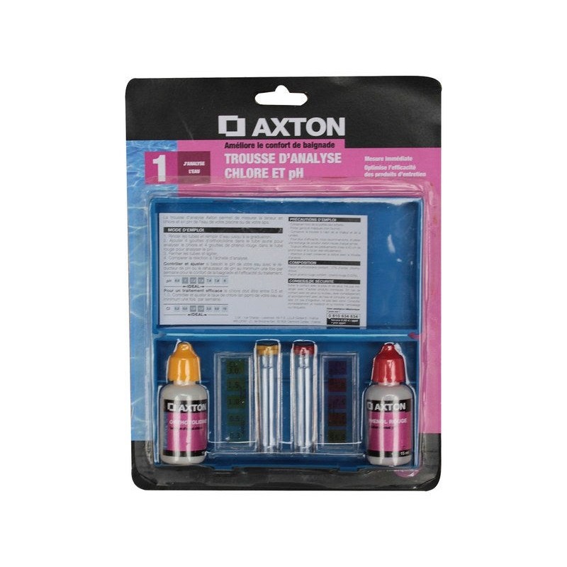 Trousse danalyse liquide piscine AXTON liquide