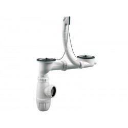 Vidage dÃ©vier avec siphon Ã©vier 2 cuves diam. 70 mm
