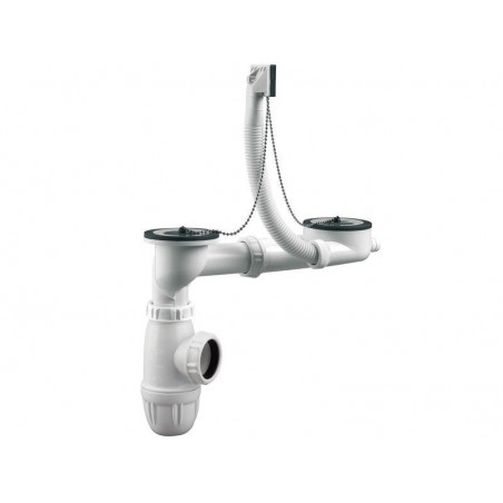 Vidage dÃ©vier avec siphon Ã©vier 2 cuves diam. 70 mm