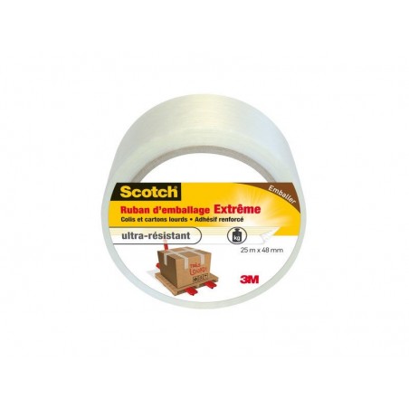 Adhésif Scotch Emballage Une Face Multiusage L.25 M X L.48 Mm