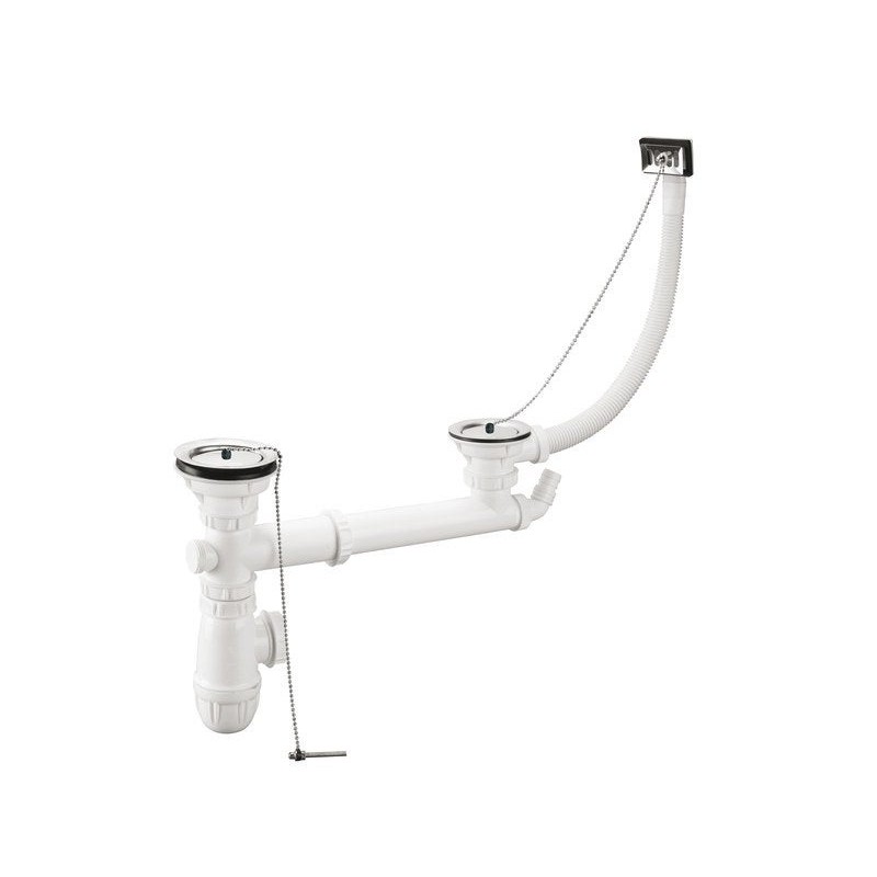 Vidage dÃ©vier avec siphon Ã©vier 2 cuves diam. 60 mm