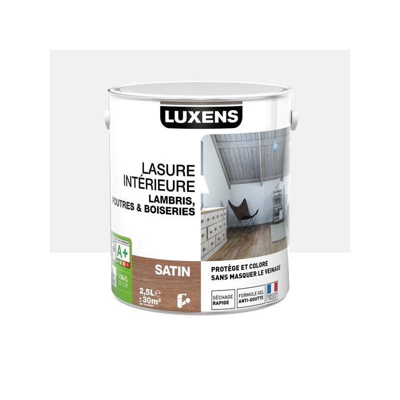 Lasure IntÃ©rieure Poutre Et Lambris 2.5 L Luxens