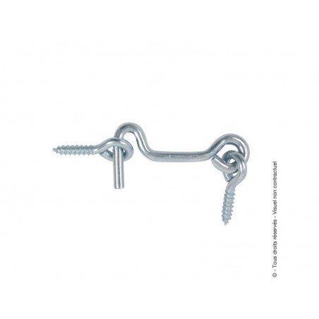 Crochet fil Dia. 4 X L. 80Mm avec piton Afbat zingué blanc