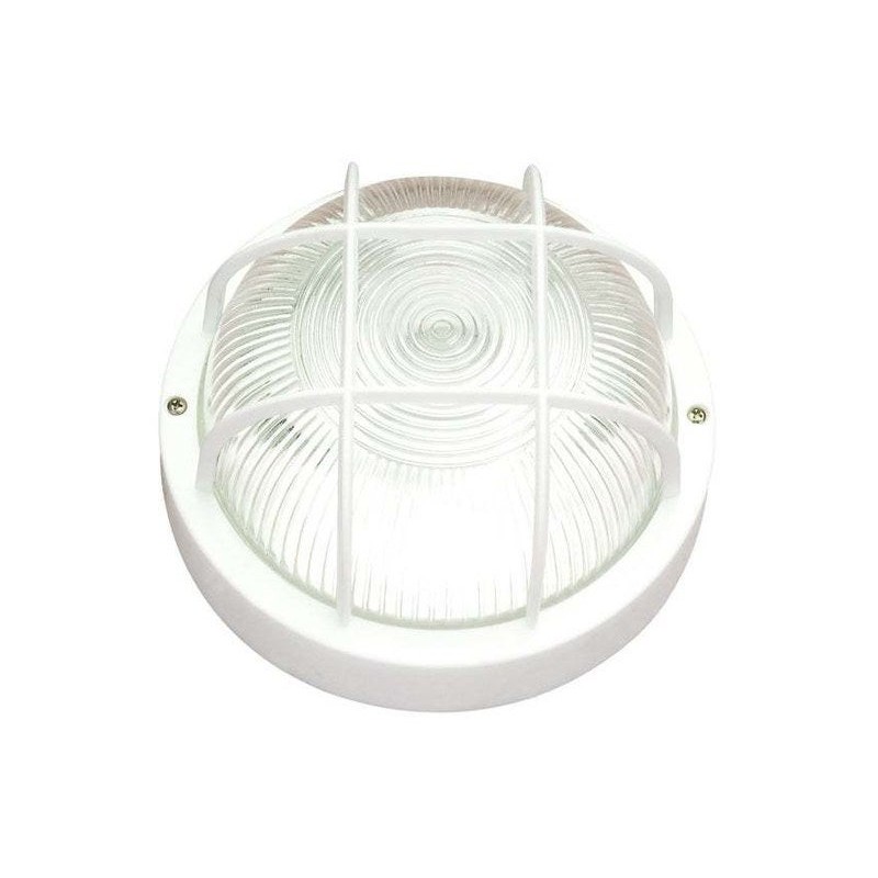 Hublot E27 Avec Grillage Max 60 W Sans Ampoule Rond Blanc