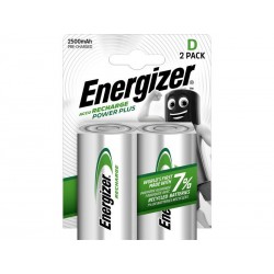 Lot de 2 Piles Rechargeable Lr20 D 2500 Mah Energizer
