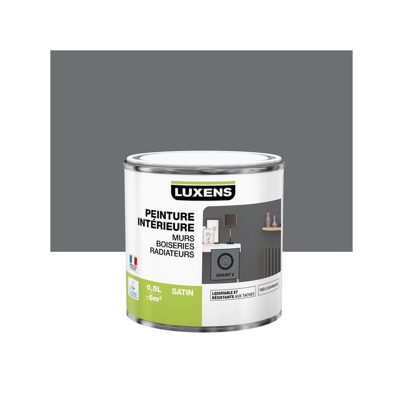 Peinture Mur Boiserie Radiateur Multisupports Luxens Granit 2 Satin 0.5 L