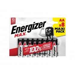 Lot de 8 piles alcaline max AA ENERGIZER 1.5 V