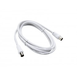 Câble Coaxial 9.52MÂ² Mâle Femelle Blanc L.1.5 M Evology
