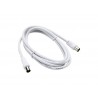 Câble Coaxial 9.52MÂ² Mâle Femelle Blanc L.1.5 M Evology