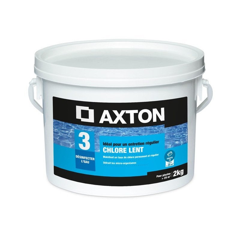 Chlore lent AXTON galets 200 grammes 2 kg