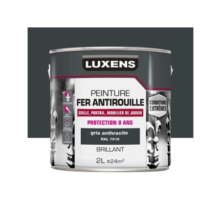 Peinture Fer Extérieur Luxens Gris Anthracite Glossy 2 L -  - meilleure qualité