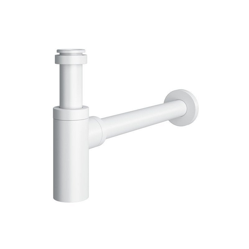 Siphon découpable DESIGN avec tube et rosace à visser EQUATION diam. 32 mm blanc