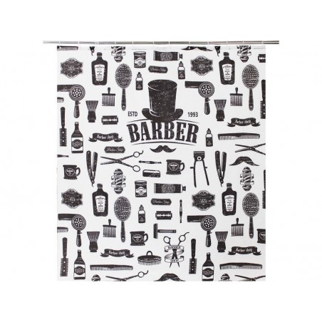 Rideau De Douche En Textile Noir L.180 X H.200 cm Barnabe Sensea -  - meilleure qualité