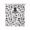 Rideau De Douche En Textile Noir L.180 X H.200 cm Barnabe Sensea -  - meilleure qualité