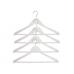 Lot de 4 Lot de 4 cintres SPACEO bois et acier blanc H.23 x l.44.5 x P.4.8 cm