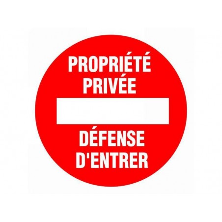 Disque propriété Privée en plastique