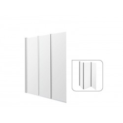 Pare-baignoire pliable transparent chromé 140x120 cm