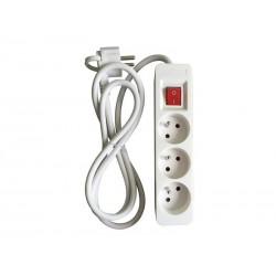 Multiprise filaire à 3 prises blanc