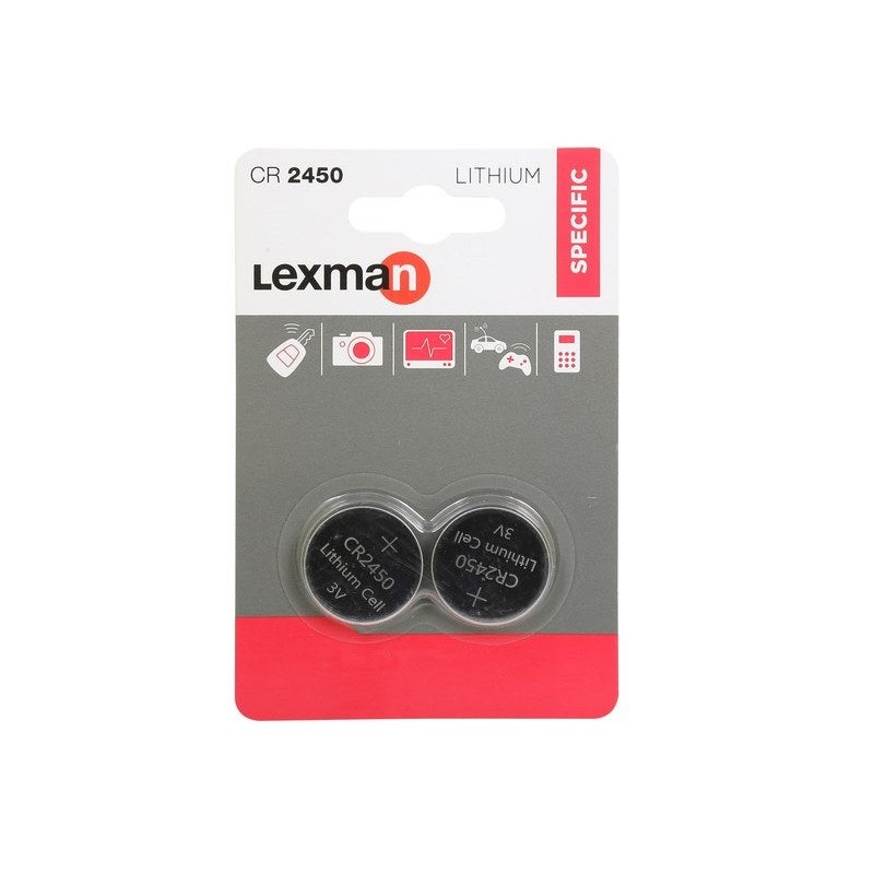 Lot de 2 Piles Bouton Cr2450-Dl2450 3 V Lexman