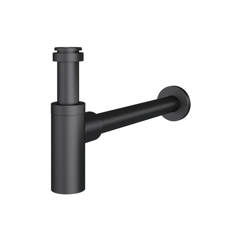Siphon découpable DESIGN avec tube et rosace à visser EQUATION diam. 32 mm noir