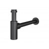 Siphon découpable DESIGN avec tube et rosace à visser EQUATION diam. 32 mm noir