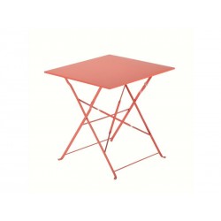 Table de jardin NATERIAL Flora carré rouge cocktail 2 personnes