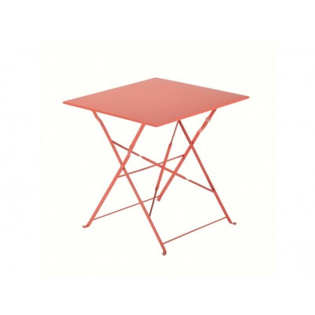 Table de jardin NATERIAL Flora carré rouge cocktail 2 personnes