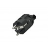 Fiche électrique mâle 2 pôles + terre connexion sur le côté 16 A noir