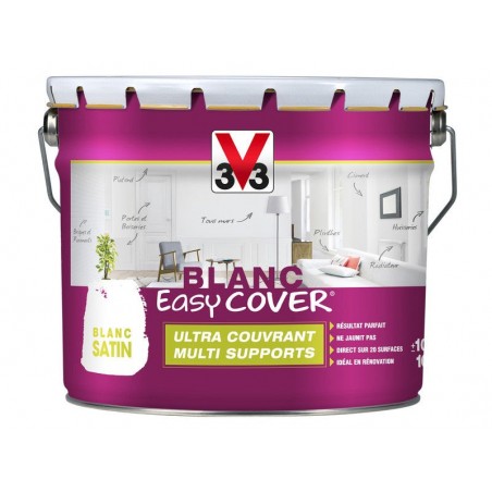 Peinture Multisupport V33 Easy Cover® Blanc Couvrant Satiné 10 L
