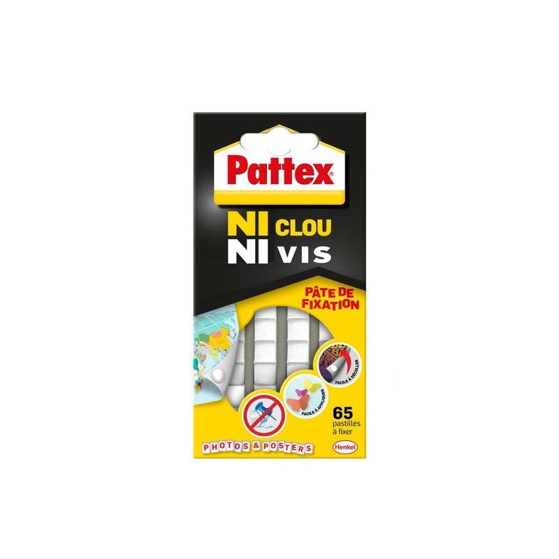 Lot de 65 Pastilles Adhésives Pattex Ni Clou Ni Vis