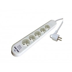 Multiprise Usb Filaire 5 Prises Blanc 1.5M Lexman