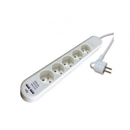 Multiprise Usb Filaire 5 Prises Blanc 1.5M Lexman