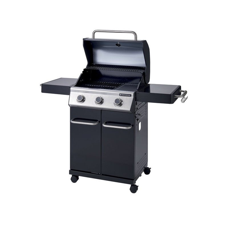 Barbecue à gaz 3 bruleurs - 142 x 55 x 114 cm - Kenton noir