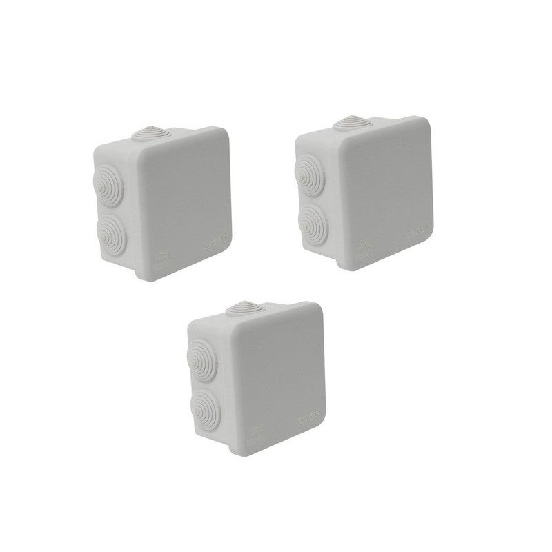 Lot de 3 Boîtes de dérivation étanche en saille DEBFLEX 5 entrées