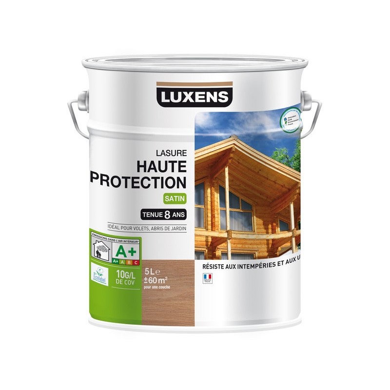 Lasure LUXENS Haute Protection 8 ans chêne moyen satiné 5 L